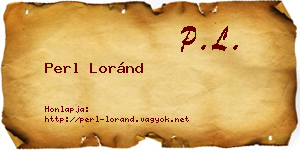 Perl Loránd névjegykártya