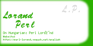 lorand perl business card